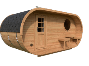 Ovale Sauna 1 mit Terrasse (2,4x5)