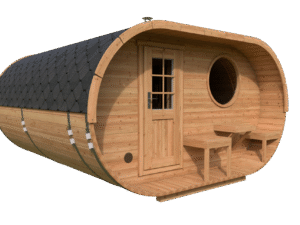 Ovale Sauna 1 mit Terrasse (4,2x4)